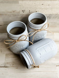 Driftwood coastal gray mason jar set