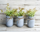 Driftwood coastal gray mason jar set
