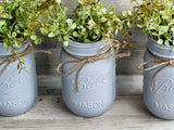 Driftwood coastal gray mason jar set