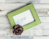 Embellished apple green wood photo frame