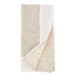 Neutral beige cloth napkin with white border