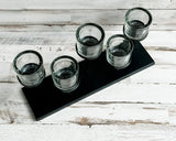 Long black metal votive candle holder
