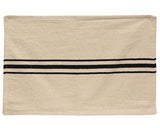 Black grain sack towel, Kitchen towel, Neutral kitchen towel, Neutral beige towel with black stripes down the middle, JaBella Designs, Shopify