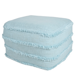 Add a good looking decorative accent to your space that is also practical for seating. Ottomans are multi-functional additions to your space that add fashion and practical value. This handmade piece is designed with mobility in mind so that it's easy to move from room to room. 
Materials:
Cotton shell, expanded polystyrene filling 
Dimensions:
18" wide x 14" high x 18" long
Care:
Spot-clean only 