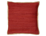 Crimson red jute throw pillow
Enhance your home with every day contemporary style and a hint of rustic feel. This throw pillow features textured flanged edges of braided natural jute for a refined, natural look. A covered zipper on the back allows for easy removal of the down-filled insert for cleaning.
Materials:
Jute, cotton blend, down-filled insert
Care:
Spot-clean only. Do not pull loose fibers. Clip and remove loose ends with scissors.