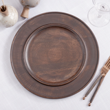 Plate charger, Dark brown, Wood plate charger, Fall plate chargers, Dinnerware, Serving pieces, Place settings, JaBella Designs, Pottery Barn style