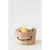 Hand-woven water hyacinth frog face storage basket, JaBella Designs