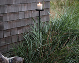Tall outdoor iron candle holder yard stake