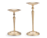 Gold aluminum metal pillar candle holder