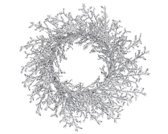 Wreaths, Wreath, Acrylic wreath, Wreath covered in faux ice, Glitter wreath, Silver wreath, JaBella Designs, Winter decor