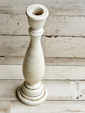 Ivory candlestick, One ivory candlestick, Antique white candle holder, White candlestick, White candle holder, Wooden candle holder, Wood candlestick, Hand-painted, Made in the USA, JaBella Designs, Etsy, Shopify