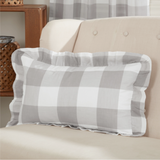 Madison Check gray pillow with ruffles