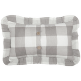 Gray white buffalo check throw pillow, Gray white plaid lumbar pillow, Ruffle pillow, JaBella Designs
