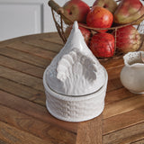 White ceramic mother hen on nest kitchen container