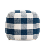 Whether being used in a seating configuration or just serving as a comfortable ottoman to kick your feet up on, these navy blue buffalo plaid poufs make your warm and inviting. In addition to the handmade high quality, these pieces are filled in the USA with premium, expanded polypropylene beads. This fill provides tremendous durability in keeping the item shape while delivering a consistent soft yet firm every time.
Materials:
Cotton blend
Dimensions:
20" wide x 20" deep x 20" high
Care:
Spot-clean only