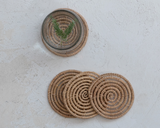 Palm coasters, Drink coasters, Handmade coasters, Medium brown tan coasters, JaBella Designs