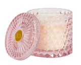 Featuring notes of blushed fruits and pink petals, this gorgeous hand-poured candle is perfect for spring and summer. It comes in a shimmery glass jar with matching lid. The container is beautiful and can easily be repurposed when the time comes. This candle, which is vegan and cruelty free, is a great option for an affordable gift.
This item is proudly made in the USA.
Materials:
Glass
Ingredients:
American-sourced soy blend, cotton wick, and luxury fragrance oil
Size:
15 ounces
Dimensions:
4" wide x