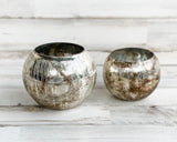 Mica glass candle holders