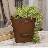 Rustic farmhouse brown oval wall pocket