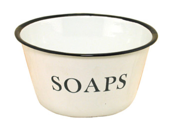 Soap bowl, Soap dish, Soap holder, Soap bin, Black and white bowl, Enamelwre saop container, JaBella Designs
