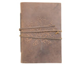 Leather journal, Brown journal with tree design, Journal cover, Handmade paper journal with pencil, JaBella Designs, Shopify