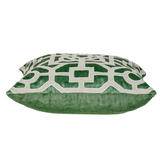 Modern green geometric velvet throw pillow