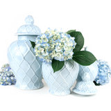 Blue textured ginger jar
Introducing this elegant ginger jar that is perfect for adding a touch of classic beauty to your interior design. This lovely jar features an intricate textured pattern and removable lid. It is ideal for enhancing any collection of home decor, no matter the theme. Use as a standalone piece, showing off a freshly picked bouquet of flowers or combine it with the matching small and extra-large jars for an even more spectacular effect.