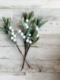 Set of frosted mistletoe greenery picks