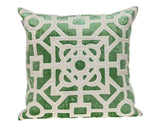 Modern green geometric velvet throw pillow
