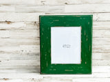 Forest green distressed wall gallery photo frames