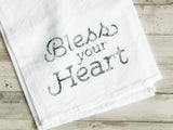 Southern ‘Bless Your Heart’ white tea towel