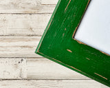 Forest green distressed wall gallery photo frames