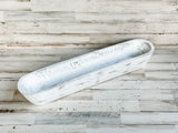 Long white rustic distressed bowl centerpiece
