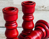 Country farmhouse barn red candlestick set
