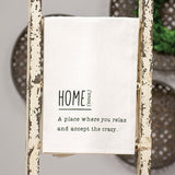 Humorous ‘Home’ definition white dish towel