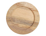 Natural wood plate charger
Set a charming, rustic table with these wooden round charger plates. They work well with a very wide range of dinnerware and add a raw touch to your table setting. The wooden construction gives texture to each place setting. 
Materials:
Wood, felt pads
Dimensions:
13" diameter