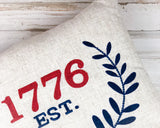 Est. 1776, Pillow, Red, White, Blue, Cream, Neutral, Americana, Fourth of July, JaBella Designs, Farmhouse