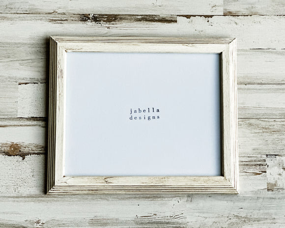 Ivory rustic picture frame available in four sizes: 4x6, 5x7, 8x10, 11x14