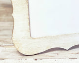 Embellished antique white tabletop photo frame