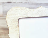 Embellished antique white tabletop photo frame