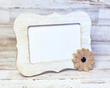 Embellished antique white tabletop photo frame