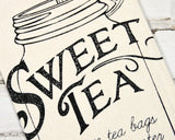 Sweet Tea recipe towel, Southern life, Neutral tan kitchen towels, Country farmhouse tea towel, Kitchen accessories, JaBella Designs, Murfreesboro