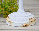 Chippy distressed white shabby farmhouse chic display stand with hooks for the home