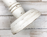 Vintage white candle holders, Neutral brown and white candleholder, JaBella Designs, Fixer Upper style, Southern Living style, Etsy, Shopify, Gift ideas