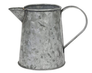 Galvanized metal pitcher, Farmhouse style sweet tea jug, Country kitchen supplies, Decorative rustic vase, Gray metal vase, Fixer Upper style, JaBella Designs