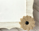 Embellished antique white tabletop photo frame