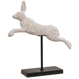 Whimsical jumping bunny rabbit pedestal