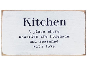 Kitchen, A place where memories are homemade and seasoned with love, Tiered Tray Sign, Small plaque