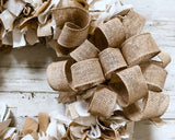 Neutral rustic brown polka dot fabric rag wreath