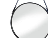 Round Mirror, Wall Mirrors, Faux Leather Framed Mirror, Accent Mirror, Modern Farmhouse, Industrial, Black, Mid Century Modern, Home Decor, Fixer Upper, JaBella Designs